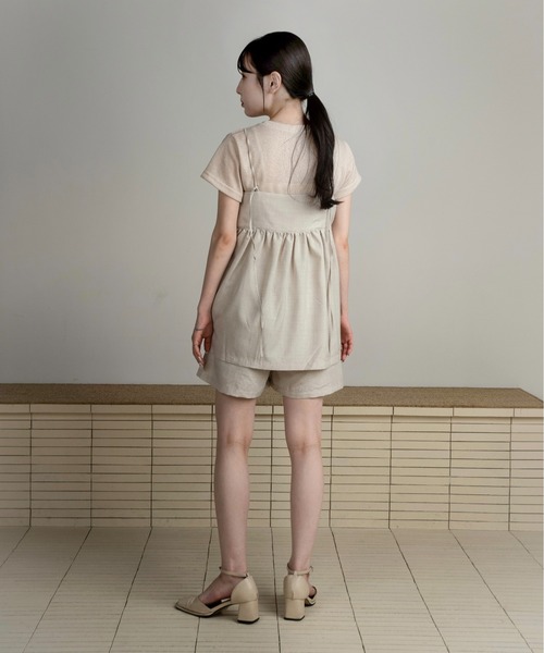 Amiur（エミレ）の「linen like half pants / リネンライクハーフパンツ（その他パンツ・レディース・ブラック/グレイッシュベージュ/ホワイト・FREE）」の8枚目の写真