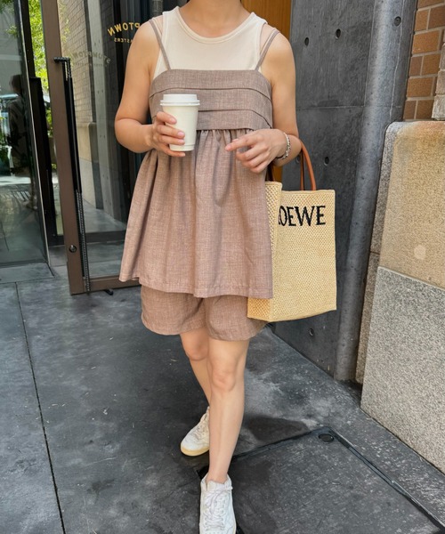 Amiur（エミレ）の「linen like half pants / リネンライクハーフパンツ（その他パンツ・レディース・ブラック/グレイッシュベージュ/ホワイト・FREE）」の12枚目の写真