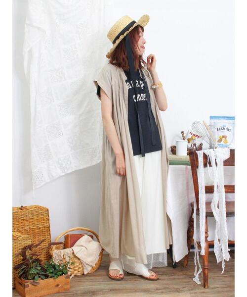 Samansa Mos2（サマンサ モスモス）の「肩フリルロゴTシャツ（Tシャツ/カットソー・レディース・ミント/ブラック/キナリ/サックスブルー・F）」の12枚目の写真