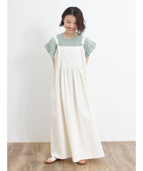 Samansa Mos2（サマンサ モスモス）の「肩フリルロゴTシャツ（Tシャツ/カットソー・レディース・ミント/ブラック/キナリ/サックスブルー・F）」の18枚目の写真