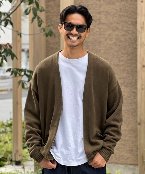 MAGIC NUMBER（マジック ナンバー）の「【MAGIC NUMBER】SEE YOU IN THE WATER COTTON CARDIGAN KNIT / シーユーインザウォーター コットンカーディガンニット（カーディガン/ボレロ・メンズ・グレー/オリーブ/ブラック/バーガンディー・LARGE/X-LARGE/MEDIUM）」の12枚目の写真