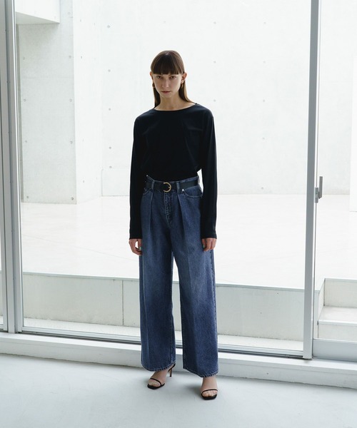 STERNBERG（スタンバーグ）の「デニムタックストレートパンツ（デニムパンツ・レディース・ネイビー/ブルー・MEDIUM/LARGE）」の9枚目の写真