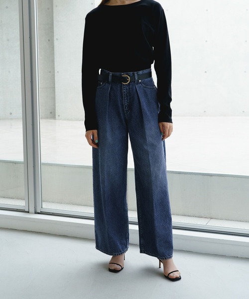 STERNBERG（スタンバーグ）の「デニムタックストレートパンツ（デニムパンツ・レディース・ネイビー/ブルー・MEDIUM/LARGE）」の11枚目の写真