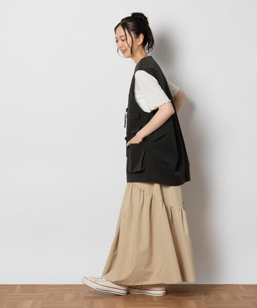 Right-on(ライトオン)の「HONEYSUCKLE ROSE(ハニーサックルローズ)リボンデザインベスト(ベスト・レディース・オリーブ/ブラック・M/L)」の18枚目の写真