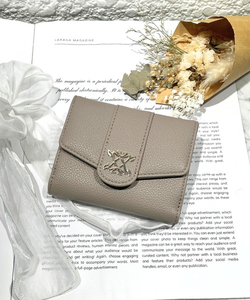 dazzlin（ダズリン）の「dazzlin/ダズリン　スクエアロゴ　二つ折りウォレット（財布・レディース・ブルーグレー/ベージュ系その他/ブラック/アイボリー・FREE）」の17枚目の写真