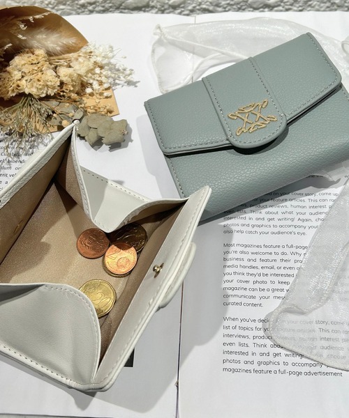 dazzlin（ダズリン）の「dazzlin/ダズリン　スクエアロゴ　二つ折りウォレット（財布・レディース・ブルーグレー/ベージュ系その他/ブラック/アイボリー・FREE）」の19枚目の写真