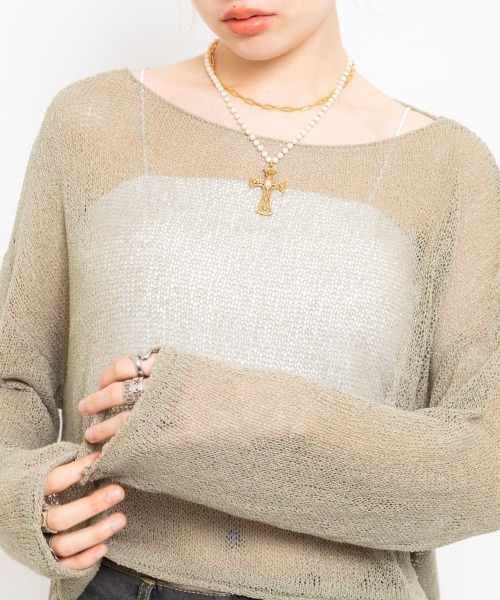 ニット セーター atmos pink See-Through Knit Top / アトモス ピンク シースルー ニット トップ レディース セール】atmos pink See-Through Knit Top / アトモス ピンク