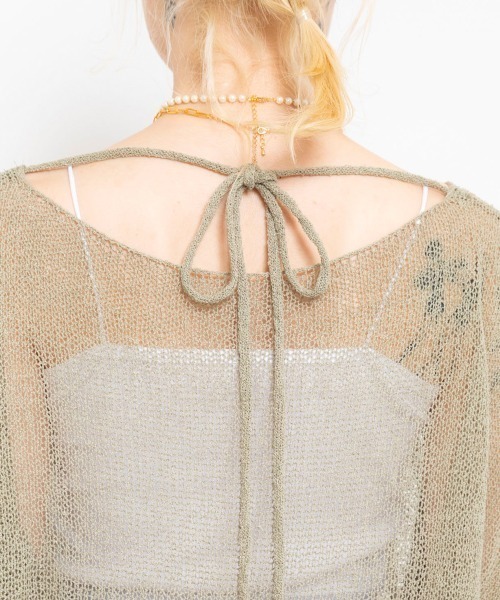 セール】atmos pink See-Through Knit Top / アトモス ピンク