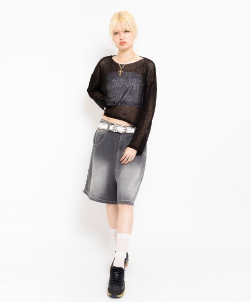 ニット セーター atmos pink See-Through Knit Top / アトモス ピンク シースルー ニット トップ レディース セール】atmos pink See-Through Knit Top / アトモス ピンク