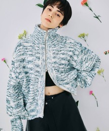 【WEB限定】フラッグヤーンMIXニットカーディガン