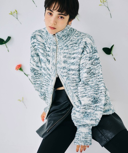 セール】【WEB限定】フラッグヤーンMIXニットカーディガン