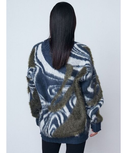 EMODA(エモダ)の「ラメミックスオーバーパターンニット(ニット/セーター・レディース・ブラウン/ブルー/グレー・FREE)」の6枚目の写真