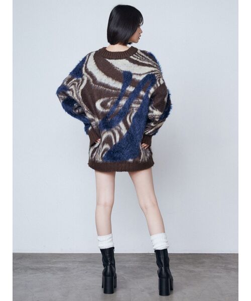 EMODA(エモダ)の「ラメミックスオーバーパターンニット(ニット/セーター・レディース・ブラウン/ブルー/グレー・FREE)」の16枚目の写真