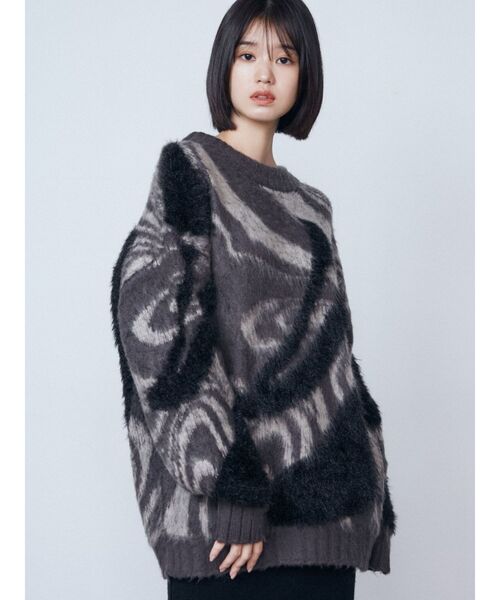 EMODA(エモダ)の「ラメミックスオーバーパターンニット(ニット/セーター・レディース・ブラウン/ブルー/グレー・FREE)」の18枚目の写真