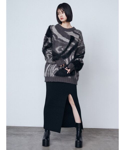 EMODA(エモダ)の「ラメミックスオーバーパターンニット(ニット/セーター・レディース・ブラウン/ブルー/グレー・FREE)」の20枚目の写真