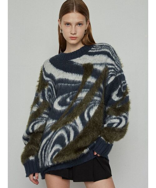 EMODA(エモダ)の「ラメミックスオーバーパターンニット(ニット/セーター・レディース・ブラウン/ブルー/グレー・FREE)」の22枚目の写真