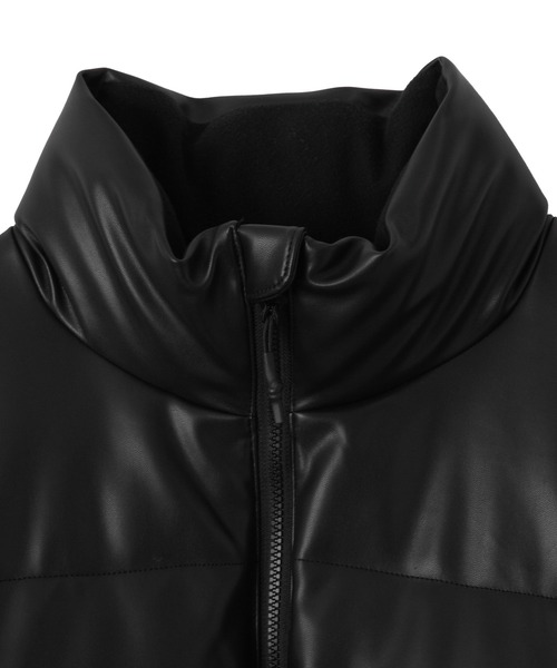 WEGO（ウィゴー）の「WEGO/フェイクレザーパデッドブルゾン（ダウンジャケット/コート・メンズ・ブラック・LARGE/MEDIUM）」の10枚目の写真