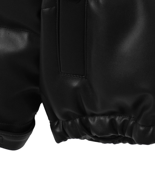 WEGO（ウィゴー）の「WEGO/フェイクレザーパデッドブルゾン（ダウンジャケット/コート・メンズ・ブラック・LARGE/MEDIUM）」の13枚目の写真