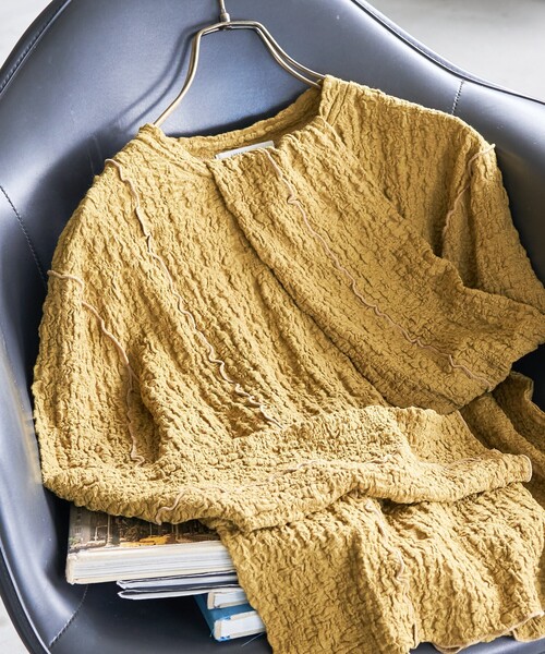 FREAK'S STORE(フリークスストア)の「限定展開 カットシャーリング ポコポコ メロー デザインロングスリーブ Tシャツ(Tシャツ/カットソー・レディース・オフホワイト/ブラック/レッド/グリーン/ブラウン/マスタード・フリ-)」の5枚目の写真