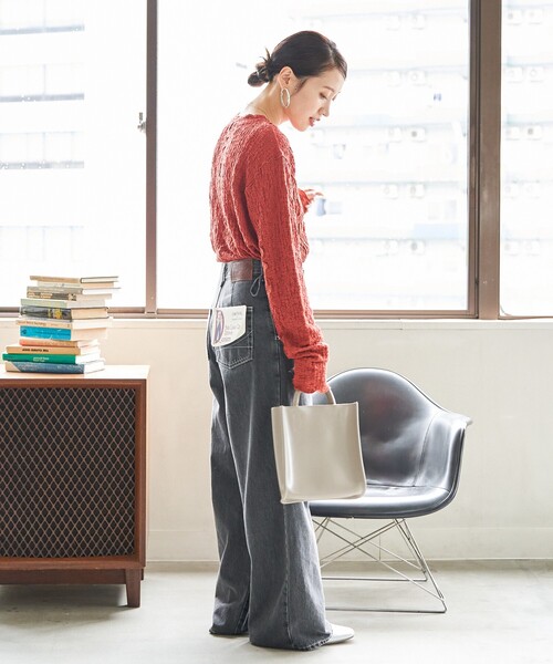 FREAK'S STORE(フリークスストア)の「限定展開 カットシャーリング ポコポコ メロー デザインロングスリーブ Tシャツ(Tシャツ/カットソー・レディース・オフホワイト/ブラック/レッド/グリーン/ブラウン/マスタード・フリ-)」の7枚目の写真