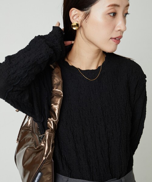 FREAK'S STORE(フリークスストア)の「限定展開 カットシャーリング ポコポコ メロー デザインロングスリーブ Tシャツ(Tシャツ/カットソー・レディース・オフホワイト/ブラック/レッド/グリーン/ブラウン/マスタード・フリ-)」の11枚目の写真