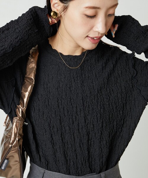 FREAK'S STORE(フリークスストア)の「限定展開 カットシャーリング ポコポコ メロー デザインロングスリーブ Tシャツ(Tシャツ/カットソー・レディース・オフホワイト/ブラック/レッド/グリーン/ブラウン/マスタード・フリ-)」の12枚目の写真