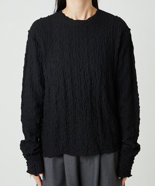 FREAK'S STORE(フリークスストア)の「限定展開 カットシャーリング ポコポコ メロー デザインロングスリーブ Tシャツ(Tシャツ/カットソー・レディース・オフホワイト/ブラック/レッド/グリーン/ブラウン/マスタード・フリ-)」の13枚目の写真