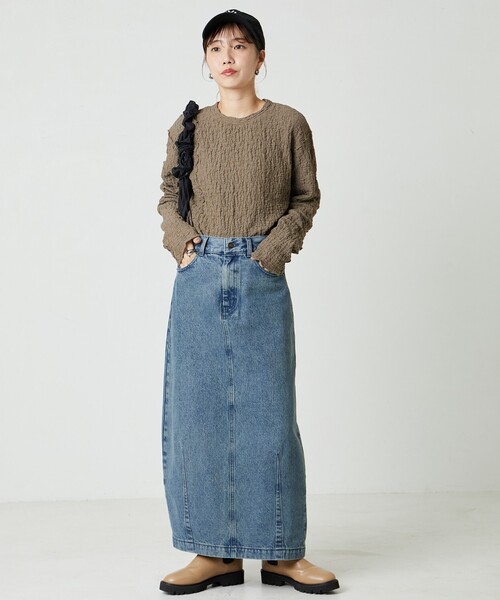 FREAK'S STORE(フリークスストア)の「限定展開 カットシャーリング ポコポコ メロー デザインロングスリーブ Tシャツ(Tシャツ/カットソー・レディース・オフホワイト/ブラック/レッド/グリーン/ブラウン/マスタード・フリ-)」の18枚目の写真