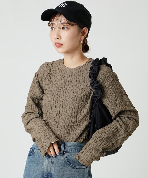 FREAK'S STORE(フリークスストア)の「限定展開 カットシャーリング ポコポコ メロー デザインロングスリーブ Tシャツ(Tシャツ/カットソー・レディース・オフホワイト/ブラック/レッド/グリーン/ブラウン/マスタード・フリ-)」の20枚目の写真