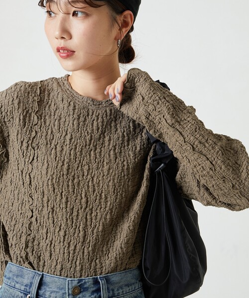 FREAK'S STORE(フリークスストア)の「限定展開 カットシャーリング ポコポコ メロー デザインロングスリーブ Tシャツ(Tシャツ/カットソー・レディース・オフホワイト/ブラック/レッド/グリーン/ブラウン/マスタード・フリ-)」の22枚目の写真