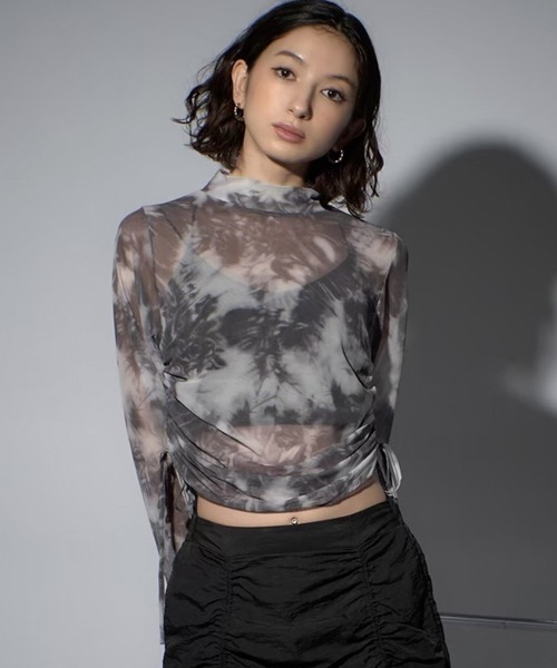 Adoon plain(アドーンプレーン)の「ドロストシアートップス(Tシャツ/カットソー・レディース・その他/サックスブルー/ブラック/チャコールグレー/ブラウン・FREE)」の1枚目の写真