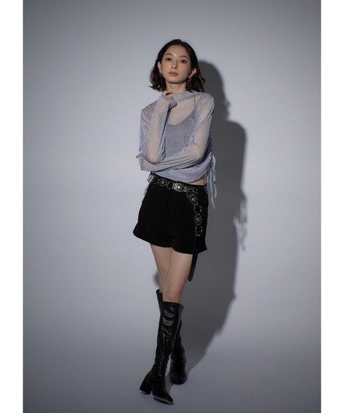 Adoon plain(アドーンプレーン)の「ドロストシアートップス(Tシャツ/カットソー・レディース・その他/サックスブルー/ブラック/チャコールグレー/ブラウン・FREE)」の16枚目の写真