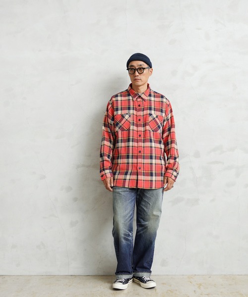 HOUSTON(ヒューストン)の「HOUSTON ヒューストン 41142 SOFT TWIST ビエラシャツ(シャツ/ブラウス・メンズ・グリーン/レッド/ブルー・L/XL/XXL/M)」の8枚目の写真