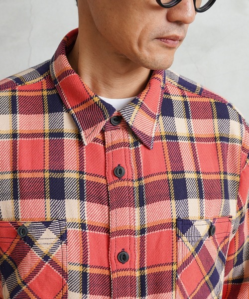 HOUSTON(ヒューストン)の「HOUSTON ヒューストン 41142 SOFT TWIST ビエラシャツ(シャツ/ブラウス・メンズ・グリーン/レッド/ブルー・L/XL/XXL/M)」の9枚目の写真