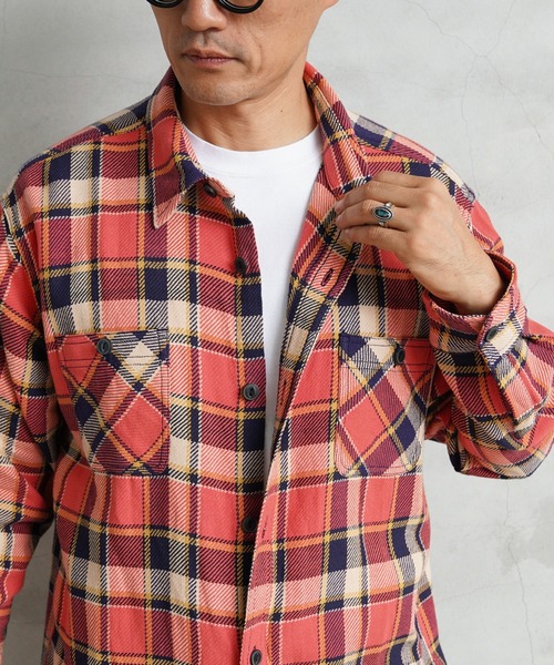 HOUSTON(ヒューストン)の「HOUSTON ヒューストン 41142 SOFT TWIST ビエラシャツ(シャツ/ブラウス・メンズ・グリーン/レッド/ブルー・L/XL/XXL/M)」の10枚目の写真