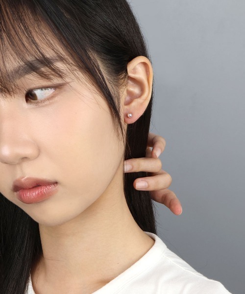 4INT.(フォイント)の「メタルボール スタッドピアス / silver925 (金属アレルギー対応)(ピアス(両耳用)・メンズ・シルバー・3/4/5)」の16枚目の写真