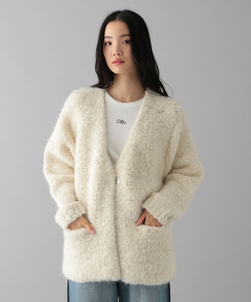 【セール】アルパカループニットカーディガンコート 146656（カーディガン/ボレロ）｜O0u（オーゼロユー）
