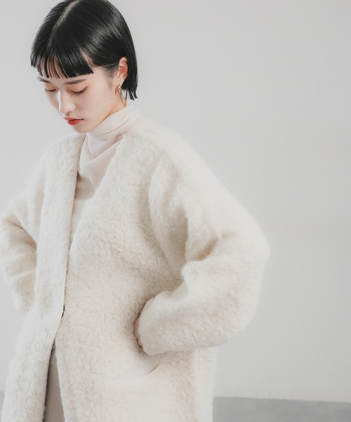 【セール】アルパカループニットカーディガンコート 146656（カーディガン/ボレロ）｜O0u（オーゼロユー）