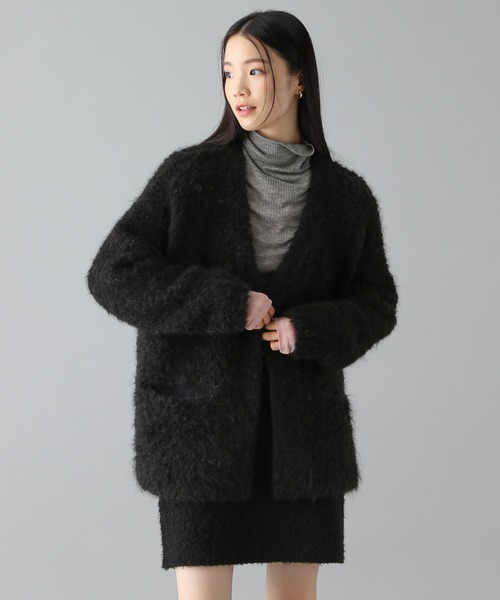 【セール】アルパカループニットカーディガンコート 146656（カーディガン/ボレロ）｜O0u（オーゼロユー）