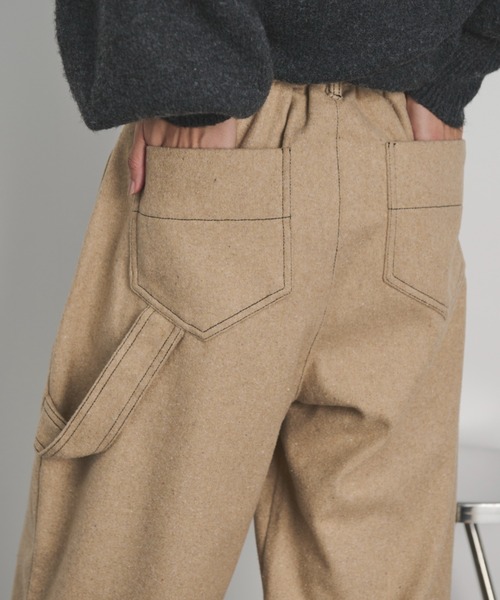 Libra Cue(リブラ キュー)の「ウールタッチ配色STペインターパンツ(その他パンツ・レディース・ベージュ/チャコールグレー・FREE)」の17枚目の写真