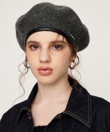 SLY(XC)PLATE NAME WOOL BERET v[g l[ E[ x[(n`O/x[X)
