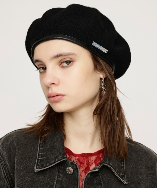 SLY（スライ）の「PLATE NAME WOOL BERET プレート ネーム