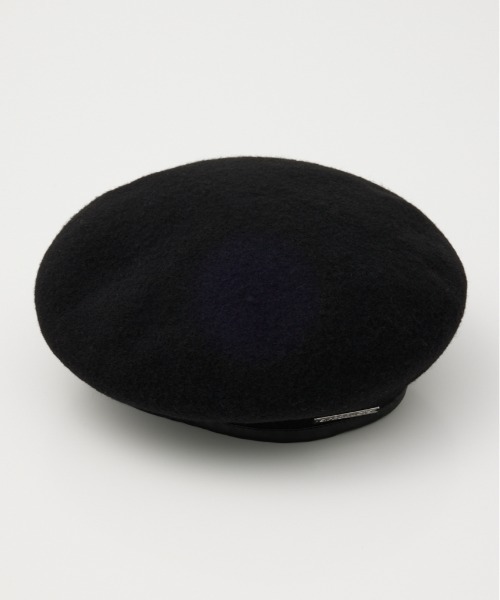 SLY（スライ）の「PLATE NAME WOOL BERET プレート ネーム ウール ベレー（ハンチング/ベレー帽・レディース・杢グレー/ブラック・FREE）」の3枚目の写真