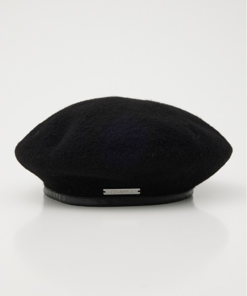 SLY（スライ）の「PLATE NAME WOOL BERET プレート ネーム ウール ベレー（ハンチング/ベレー帽・レディース・杢グレー/ブラック・FREE）」の5枚目の写真