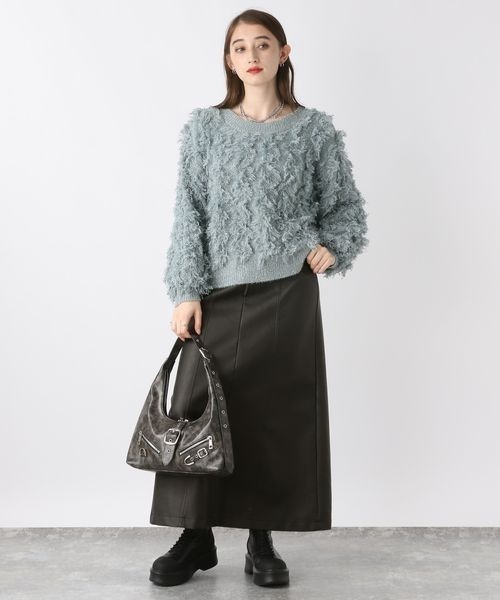 JEANASIS（ジーナシス）の「サイドベルトレザーライクスカート/205331（スカート・レディース・ブラック/ブラウン・FREE）」の12枚目の写真