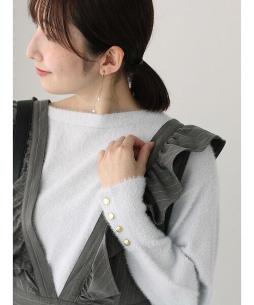 Te chichi TERRASSE（テチチテラス）の「ラメフェザーボートネックニット（ニット/セーター・レディース・イエロー/ブルー/オフホワイト/グレー・F）」の5枚目の写真