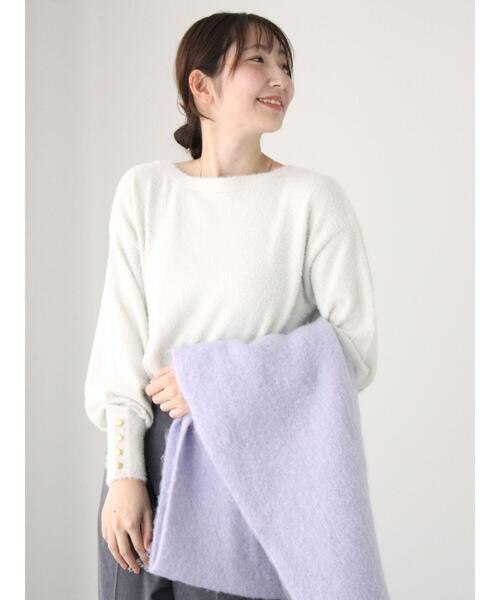 Te chichi TERRASSE（テチチテラス）の「ラメフェザーボートネックニット（ニット/セーター・レディース・イエロー/ブルー/オフホワイト/グレー・F）」の17枚目の写真