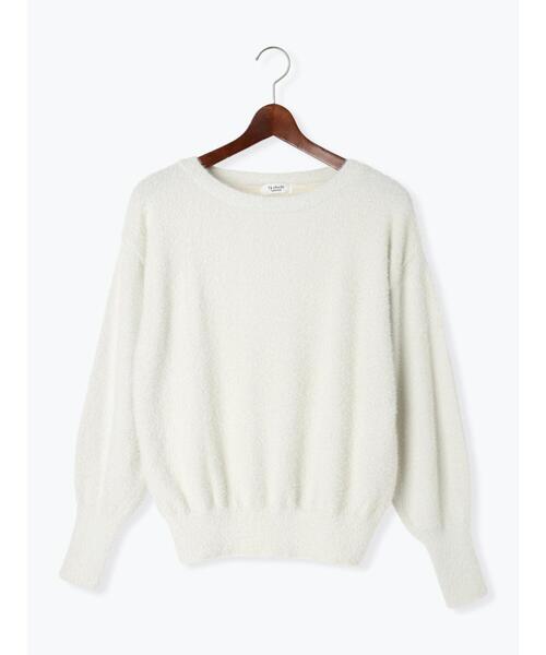 Te chichi TERRASSE（テチチテラス）の「ラメフェザーボートネックニット（ニット/セーター・レディース・イエロー/ブルー/オフホワイト/グレー・F）」の19枚目の写真