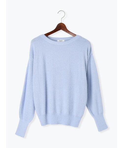 Te chichi TERRASSE（テチチテラス）の「ラメフェザーボートネックニット（ニット/セーター・レディース・イエロー/ブルー/オフホワイト/グレー・F）」の21枚目の写真