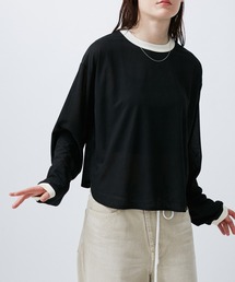 M TO R（ムウトアール）の「SHEER RINGER CROPPED LONG SREEVE（Tシャツ/カットソー）」
